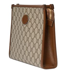 NEW GUCCI GG SUPREME CANVAS LEATHER INTERLOCKING G BEAUTY CASE