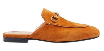 【関税&送料込】Gucci Brown Suede Slippers NEW GUCCI LIGHT BROWN SUEDE PRINCETOWN HORSEBIT MULES SLIPER