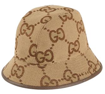 Gucci Tan and Brown Monogram jumbo GG Logo Bucket Hat f0705043d5b9de0ec7796e8441a59f  main image 4