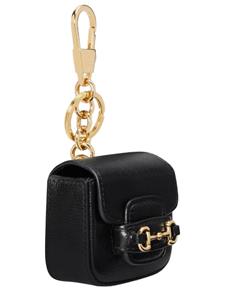 NEW GUCCI HORSEBIT 1955 BLACK LEATHER KEYCHAIN BAG CHARM W/BOX | eBay