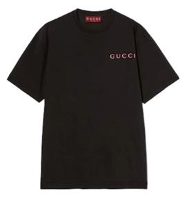 NEW GUCCI MEN'S BLACK PRINTED JERSEY COTTON LOGO T-SHIRT SHIRT XS