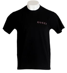 GUCCI　グッチ　GG　Tシャツ　カットソー　サイズXS ブラック NEW GUCCI MEN'S BLACK PRINTED JERSEY COTTON LOGO T-SHIRT SHIRT XS
