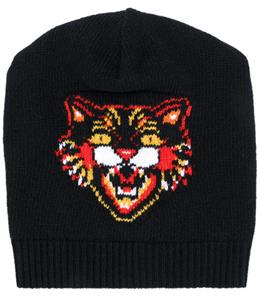 GUCCI 帽子　ウール　58センチ Gucci Knit Wool Hat Beanie With Patch Navy Blue Size M 58