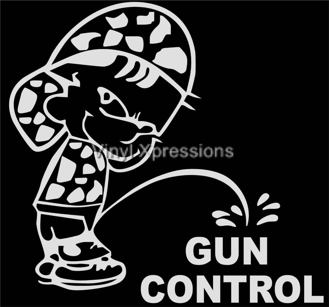 piss on gun control calvin camo pee boy10 decal truck 4x4 window