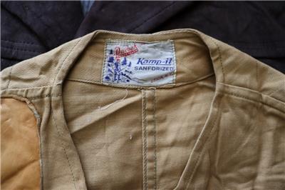 Vintage Men's 1950's Hunting Canvas Jacket With Leather Patches