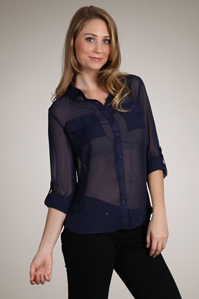 Sheer chiffon top clearance