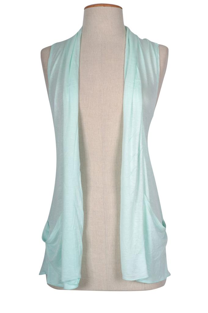 Shop Trendy Solid Colors Plain Summer Shawl Collar Sleeveless Open ...