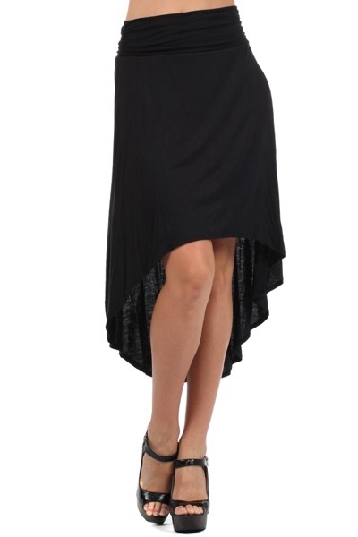 Shop Trendy Solid Color Plain Fold Over Asymmetric Long Maxi Dress Hi ...