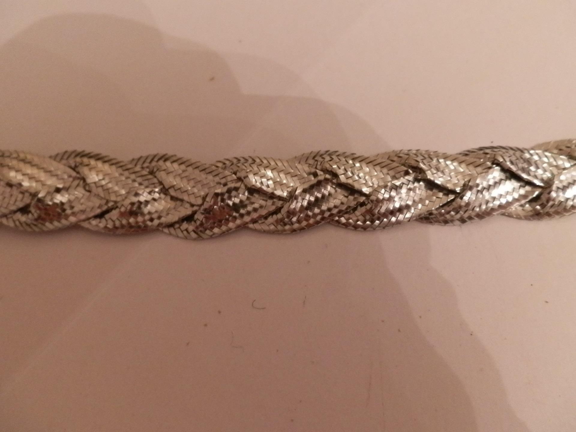 Bordo vintage metallico intrecciato oro o argento - 1 metro - Foto 2 di 2