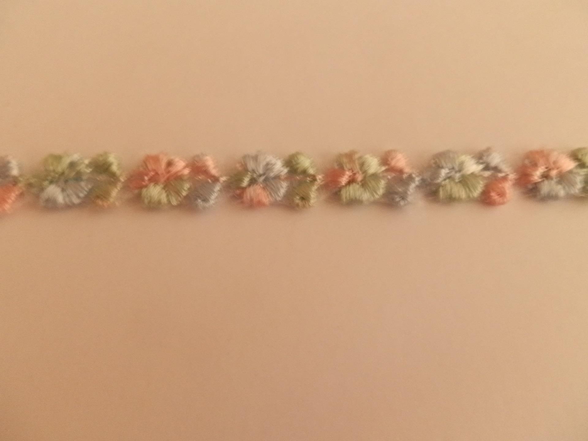 Sehr hübsche Blumen Guipure Spitze. Blau & Grün und Blau & Rosa - 1 Meter - Bild 2 von 2