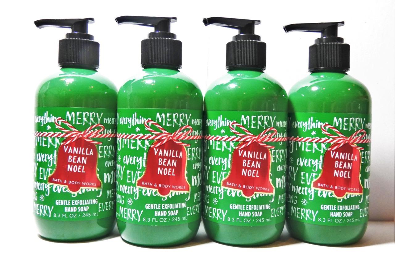 4 Bath Body Works VANILLA BEAN NOEL Gentle Exfoliating Hand Soap 8.3 oz