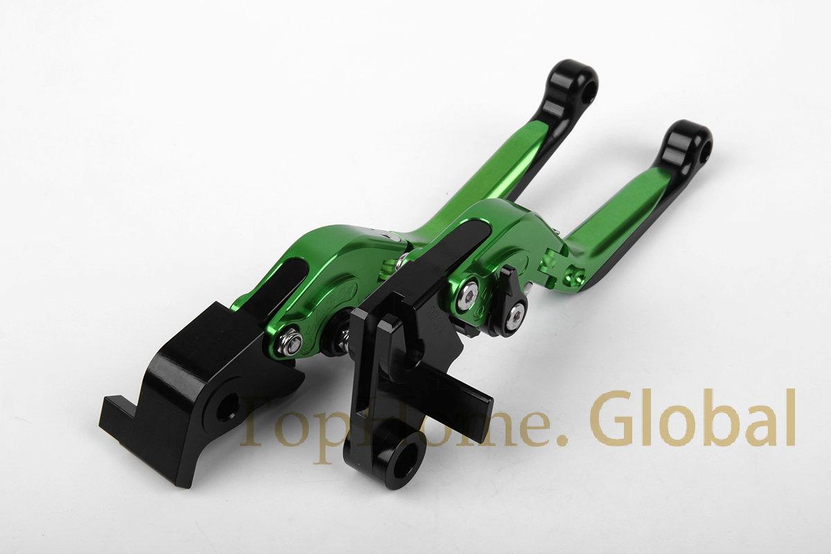 thumbnail image 2 of Tophome CNC Foldable Brake & Clutch Levers For Kawasaki Z800 2013-2016 - Green Anodized 2 of 6