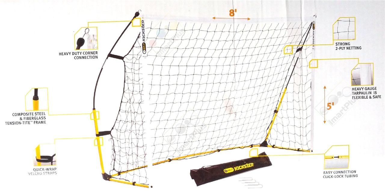 SKLZ Kickster 8' x 5' Soccer Football Goal Foot Portable Net Quick Set
