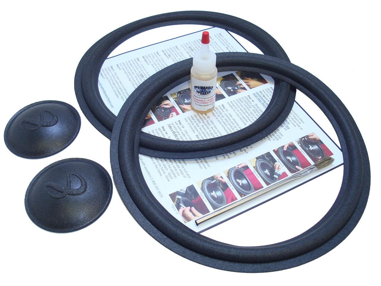 Complete Infinity 12" SM122 Speaker Repair Kit w/ Logo Caps 2INF12