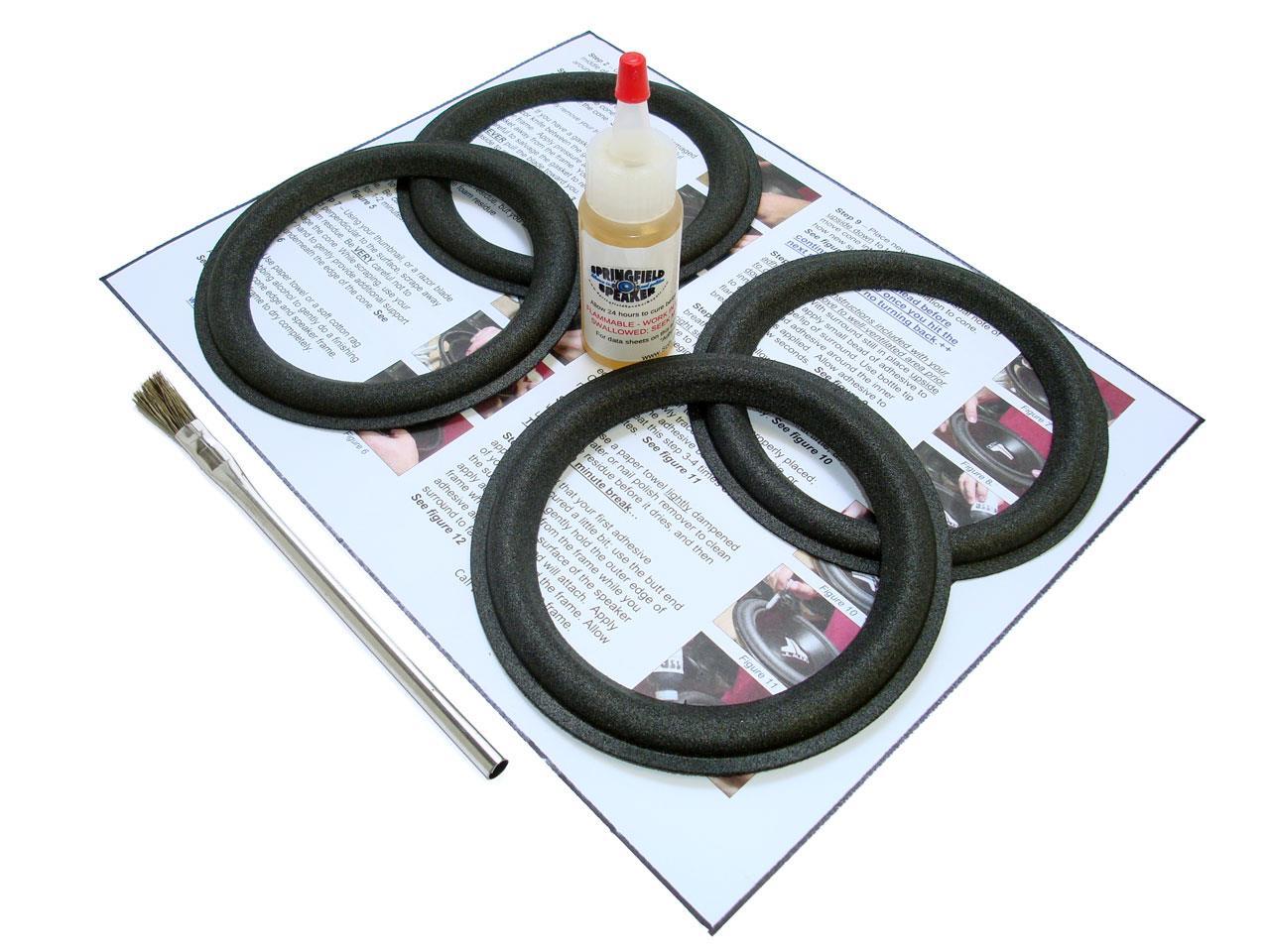 Boston 5.25" (5 1/4 inch) Speaker Foam Surround Repair Kit 4 Pack