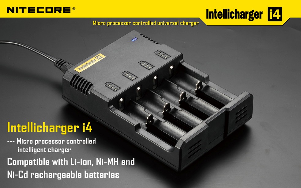 Wholesale 18650 Li-ion NiMh NEW NITECORE i4 Intellicharge Charger 10 PACK