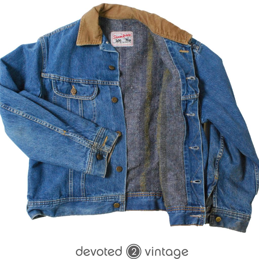 Vintage Lee Storm Rider blanket lined denim trucker jacket - Large L | eBay