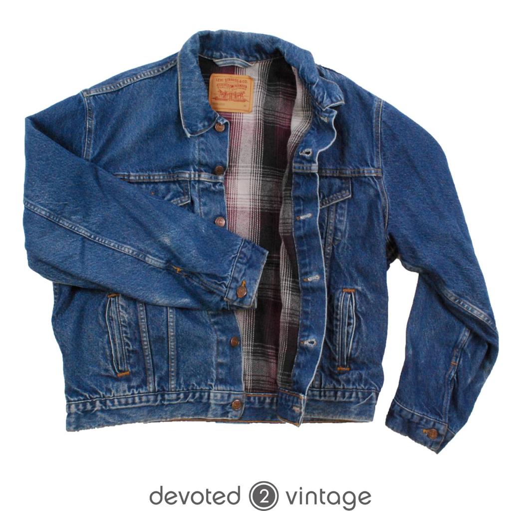 Vintage blanket lined Levis 70506 0216 denim trucker jean jacket ...