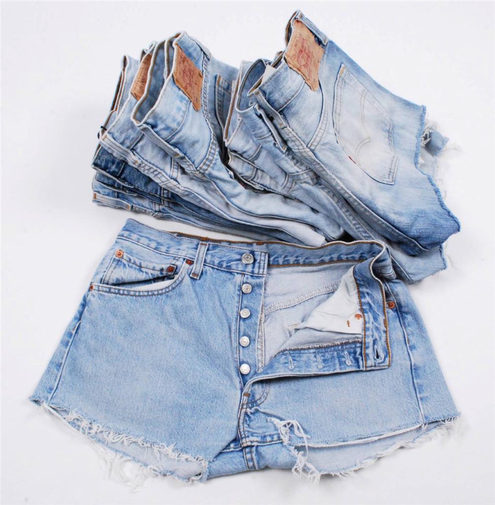 Vintage Levis 501 Denim Shorts High Waisted Hotpants 6 8 10 12 14 16 18 ...