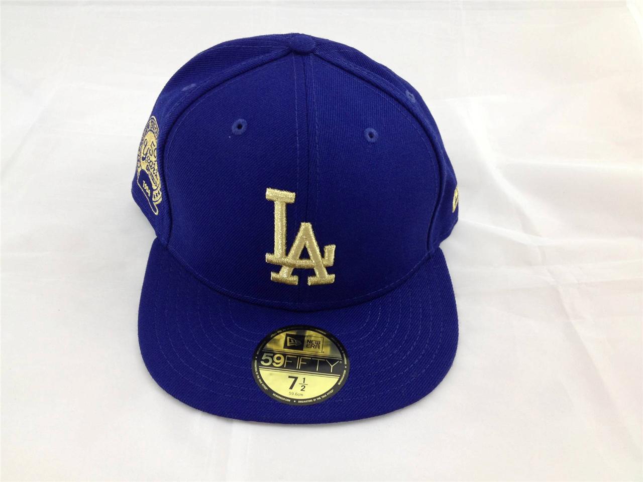 New Era Los Angeles Dodgers MLB 59th Anniversary Gold 59FIFTY Cap Blue ...