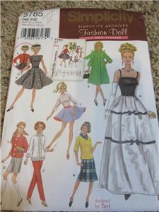 2002 SIMPLICITY ARCHIVES BARBIE DOLL CLOTHES SEWING PATTERN SWING COAT SKIRT + | eBay