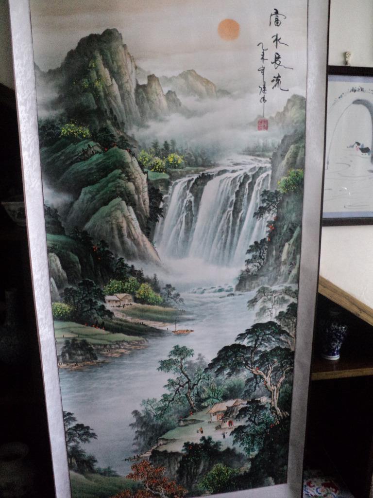 Chinese Scroll Painting Mountains Waters Painting 富水长流 Ebay
