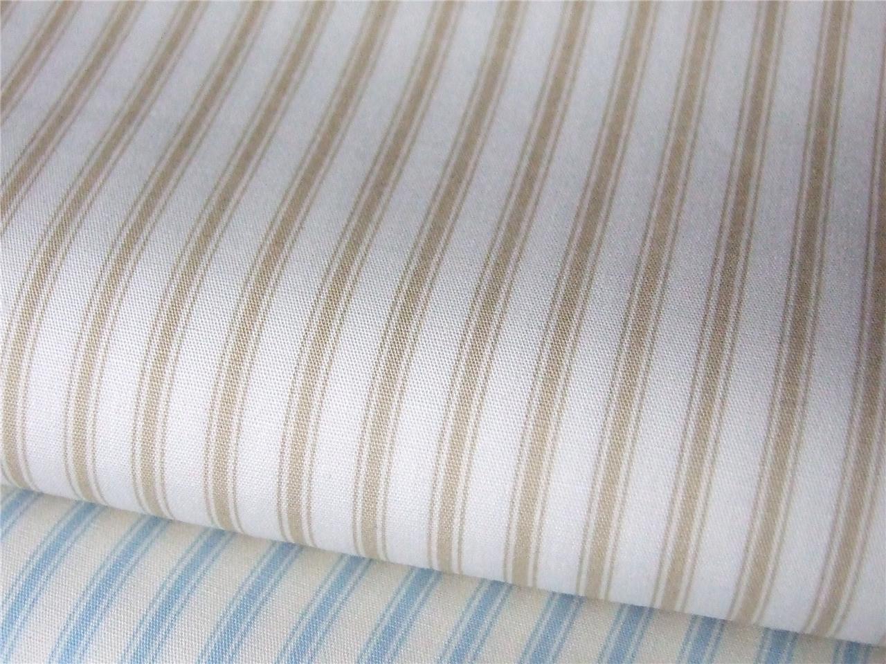 Pastel fine Ticking stripe style print 100% COTTON FABRIC dress craft ...