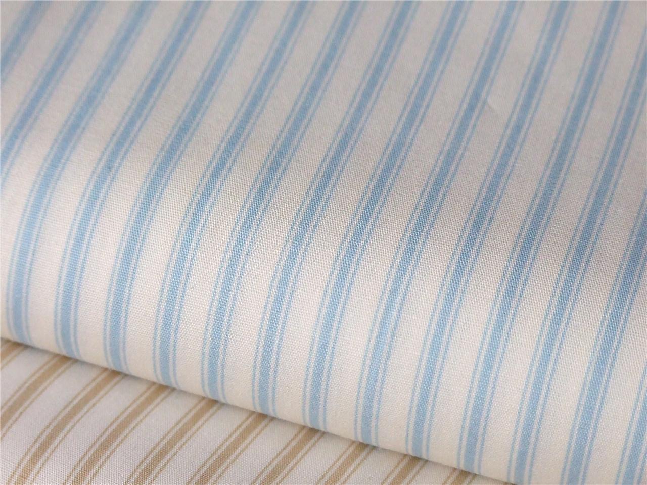 Pastel fine Ticking stripe style print 100% COTTON FABRIC dress craft ...