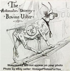 Vintage Antique Old Weird Strange Unique 1800s Robot Cow Wall Art Photo Picture Ebay