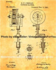 Vintage Tattoo Artist Equipment Machine Samuel O Reilly Patent