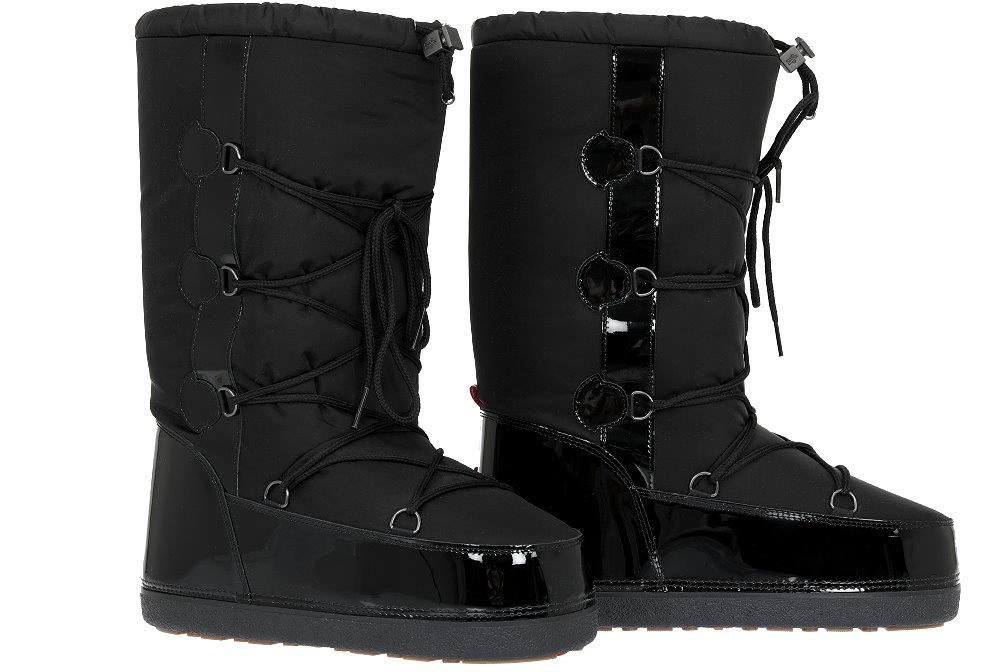 black patent snow boots