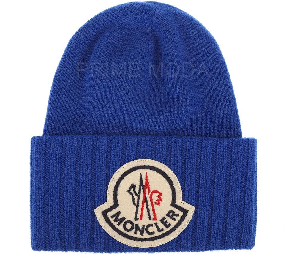 blue moncler beanie