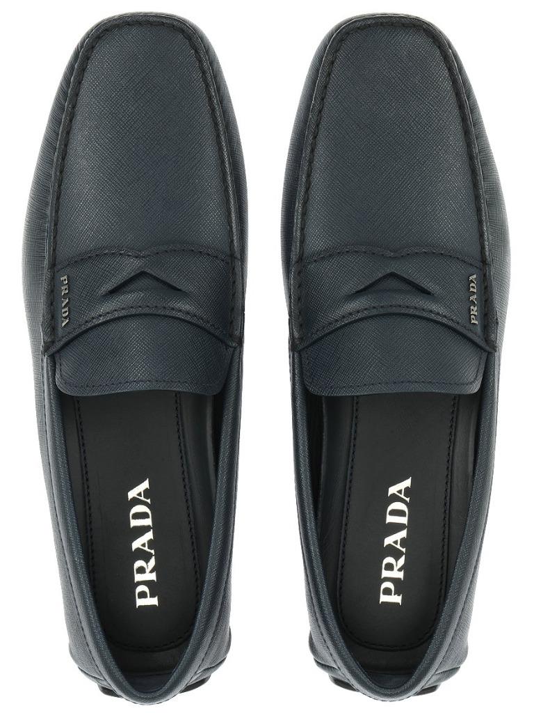 blue prada loafers