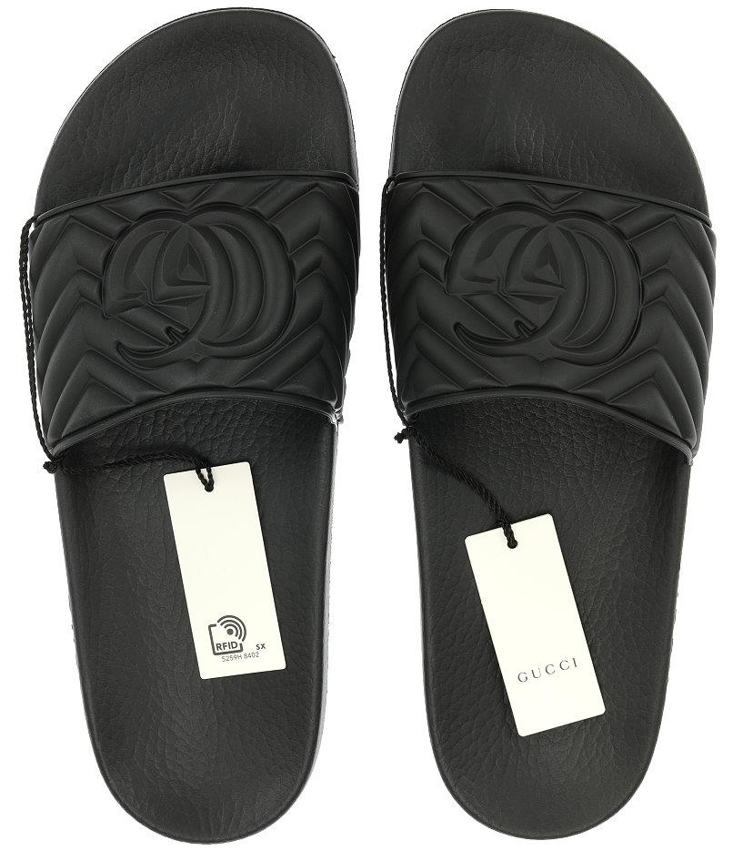 black gucci signature slides