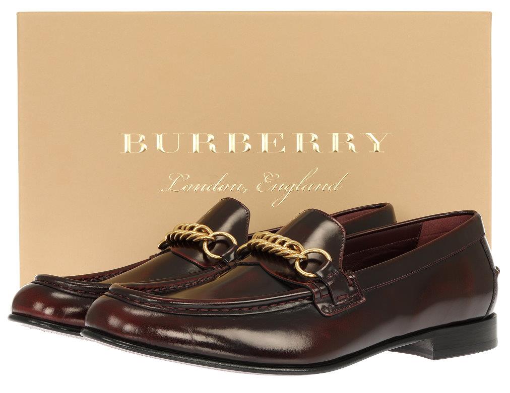 NEW BURBERRY SOLWAY BORDEAUX LOAFERS 