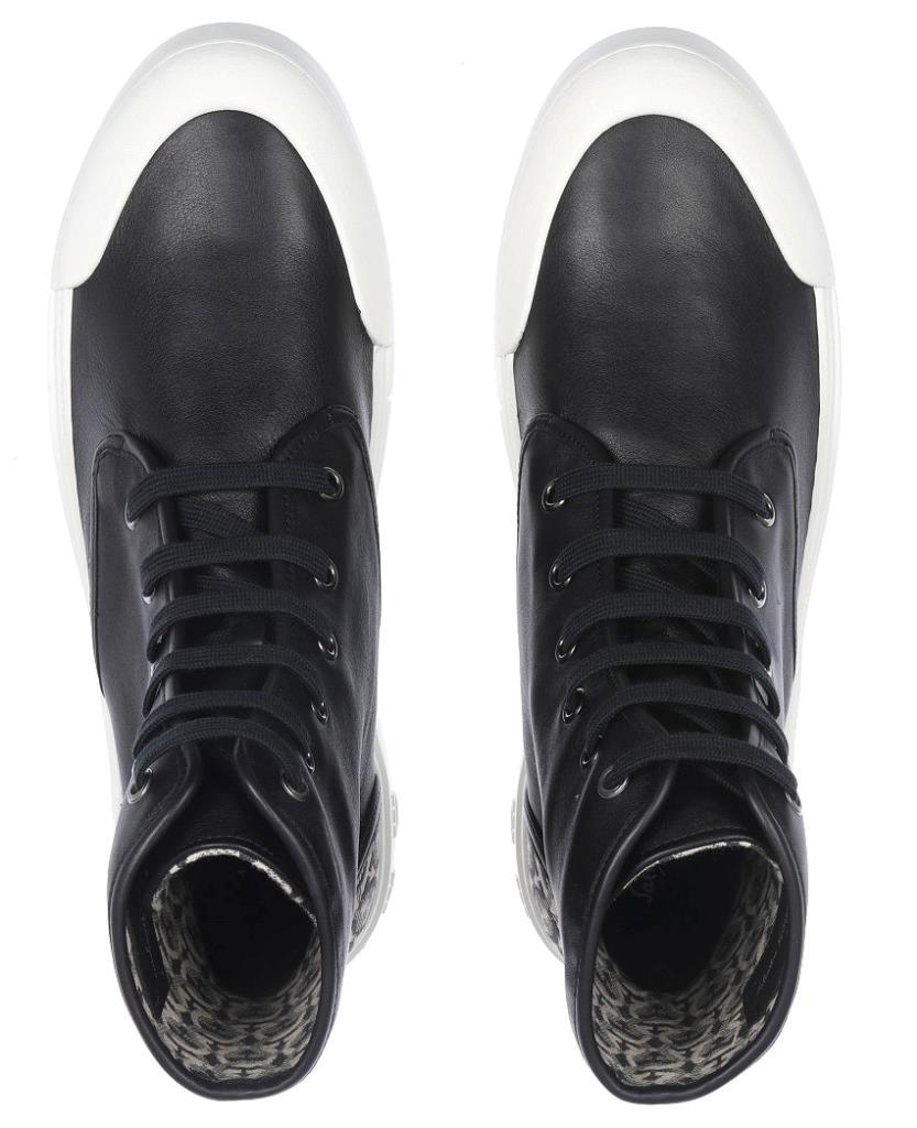 NEW SALVATORE FERRAGAMO RIVIERA BLACK LEATHER GANCINI HIGH  display picture 1