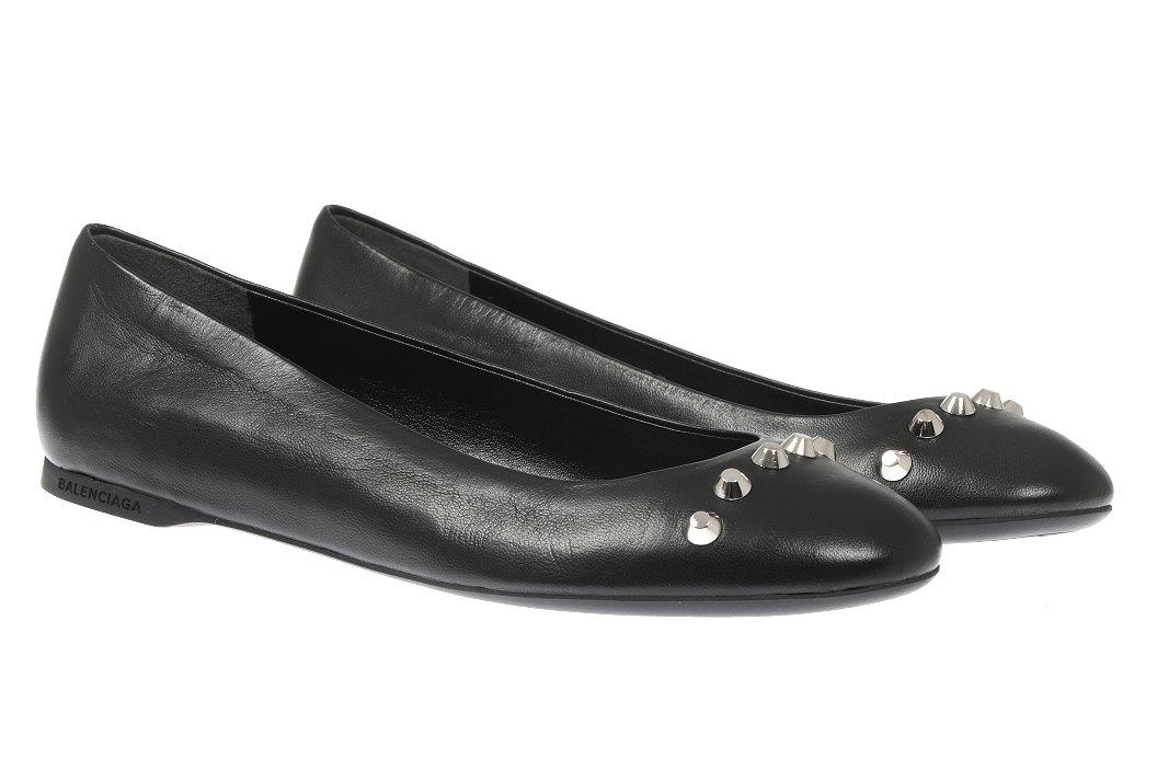 NEW BALENCIAGA BLACK LEATHER BALLET FLAT SHOES 37/US 7 | eBay