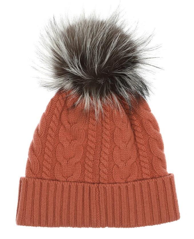 NEW MONCLER BRICK KNIT WOOL CASHMERE LOGO POM POM BEANIE HAT  display picture 2