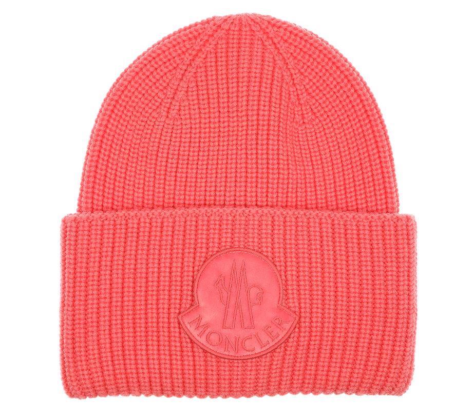 EUC Moncler Pink, Orange, and Green Knit Wool Beanie Moncler | Accessories | Moncler Embroidered Logo Beanie  main image 3