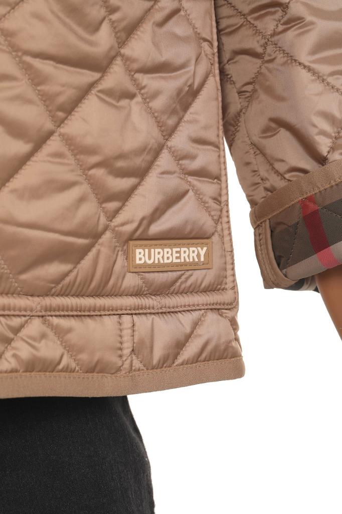 BURBERRY☆キルティング パデット ジャケット BEIGE LADIES NEW BURBERRY LADIES BEIGE DIAMOND QUILTED LOGO ZIPPED JACKET