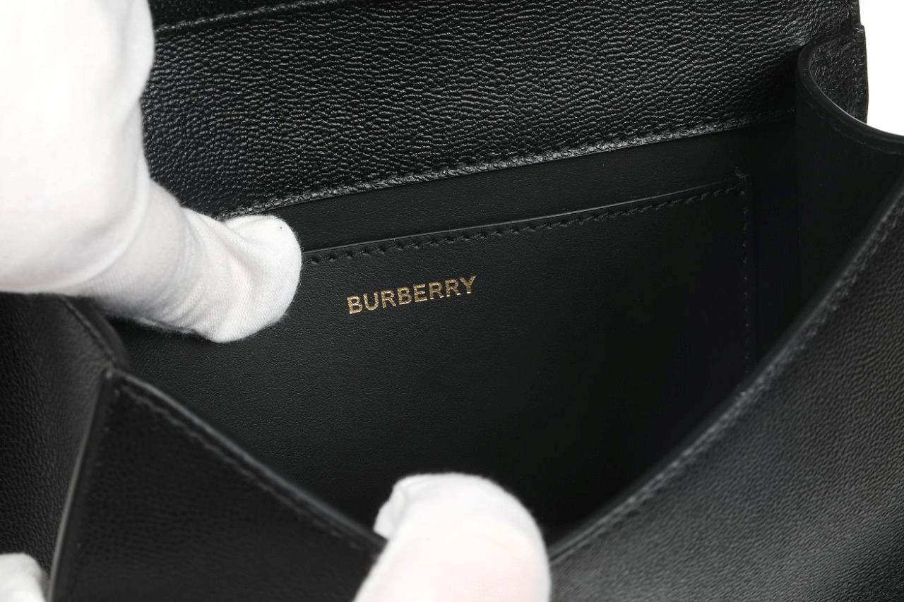 NEW BURBERRY MADISON BLACK CHECK CANVAS LEATHER CROSSBODY SHOULDER