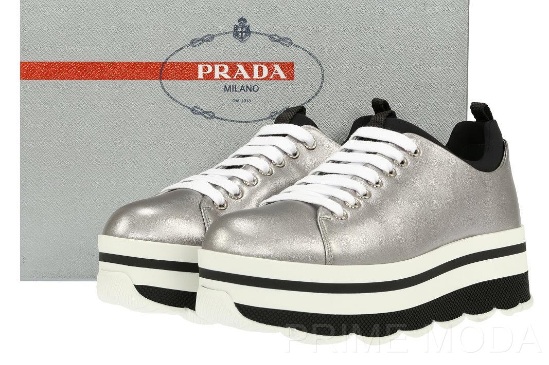 logo lug platform sneaker prada