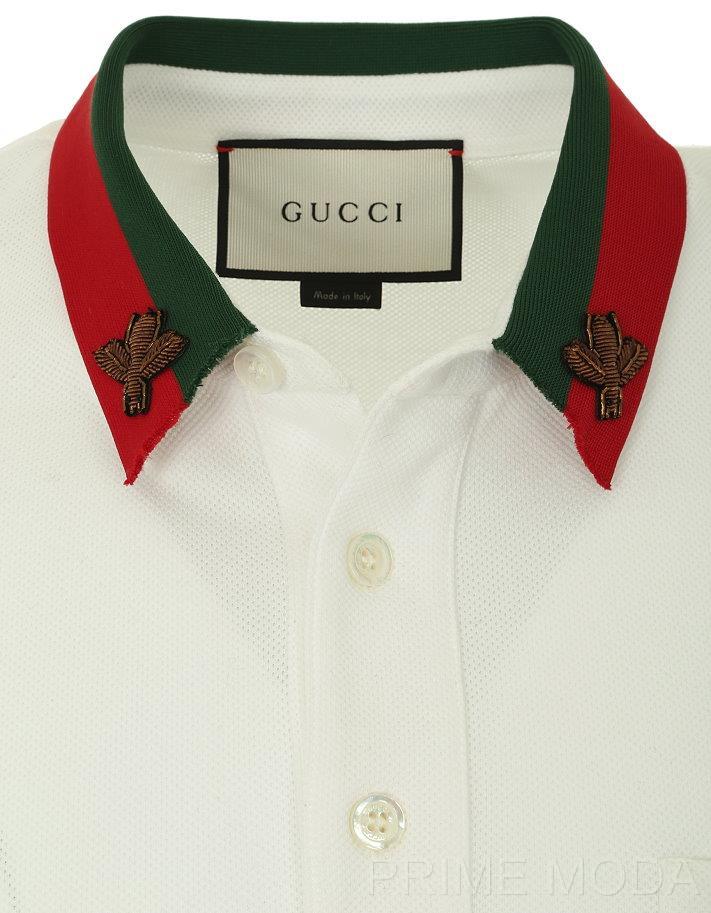 gucci bee collar polo