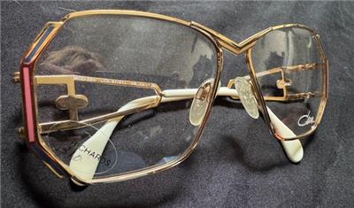 Vintage CAZAL EYEGLASS Womens Gold Hexagonal FRAMES ONLY Gold Sparkle Stones Silhouette M 6118 V 6019, Vintage 80s Unique Pattern & Gold  main image 3