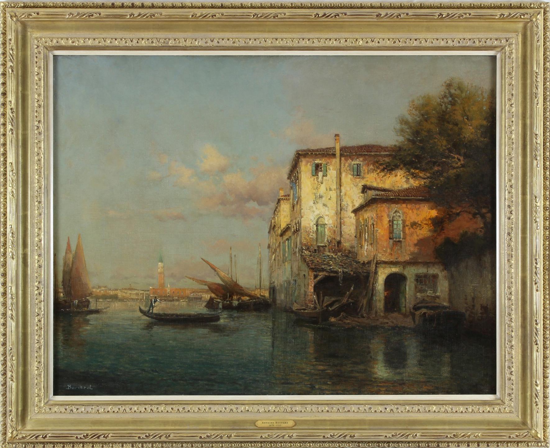 Antoine Bouvard Snr. Fine Impressionist Antique Oil Painting Venice City Signed - Picture 1 of 10