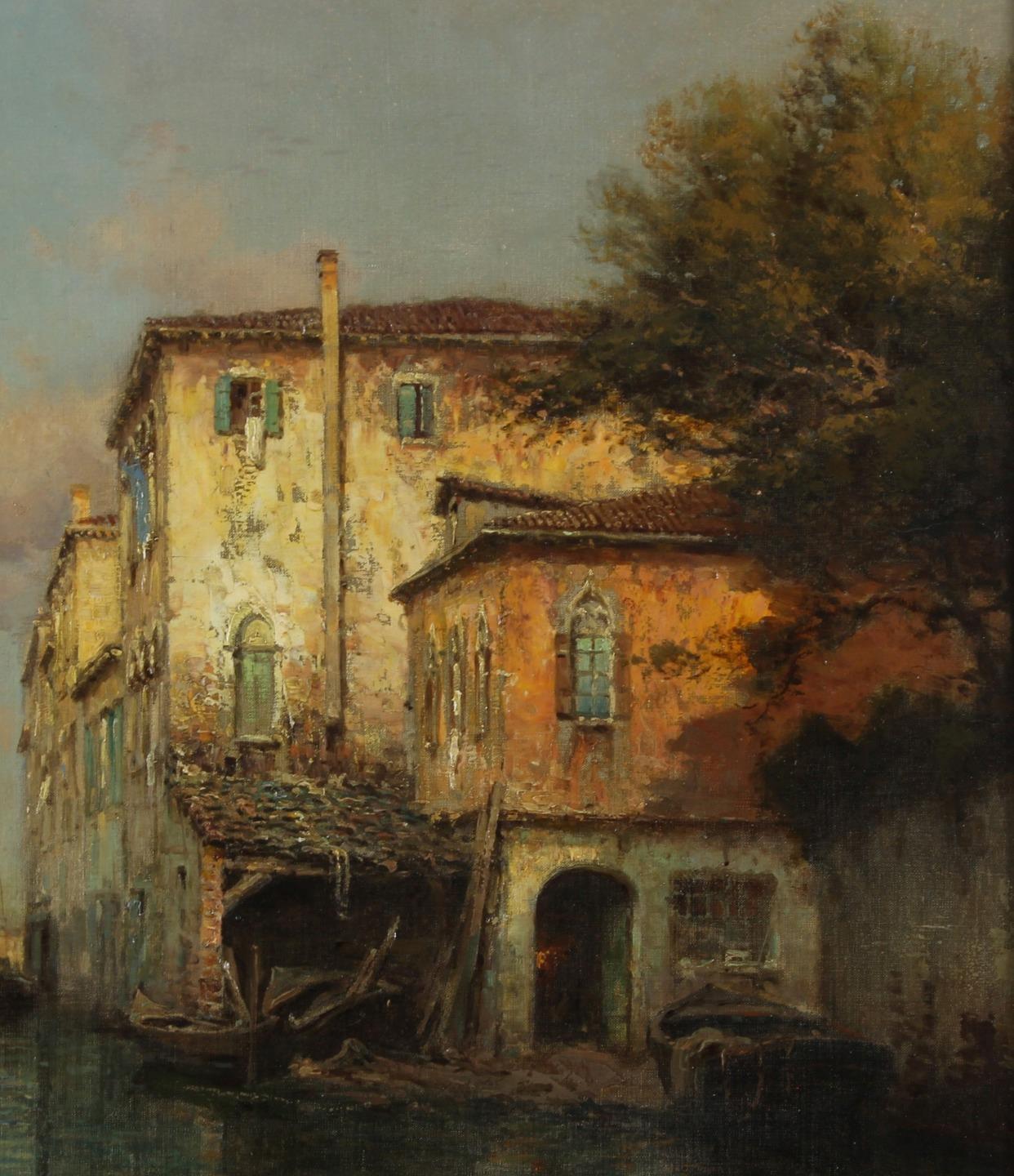 Antoine Bouvard Snr. Fine Impressionist Antique Oil Painting Venice City Signed - Picture 10 of 10