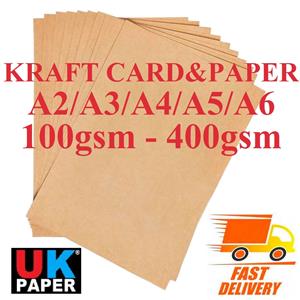 5 x A4 Kraft Brown Parcel Package Colour Card 350gsm Sheets Craft