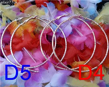 2x GROSSE OR//ARGENT BOUCLES D/'OREILLES CRÉOLES GÉANTE GRAND Créoles STYLE CHIC