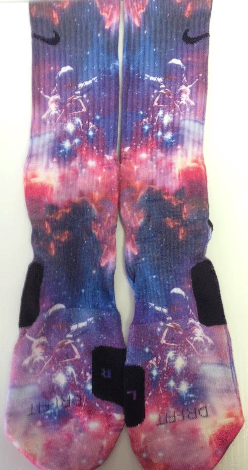 Full Custom Space Astronaut Galaxy Nike Elite Socks