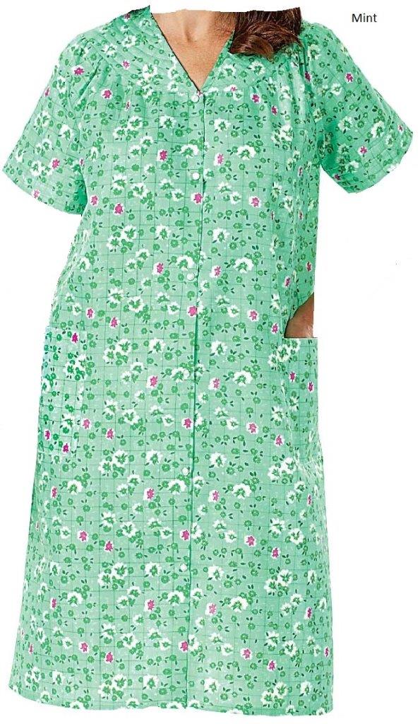 Women Plus Size Lightweight Floral Duster Snap Front w Side Pockets ...